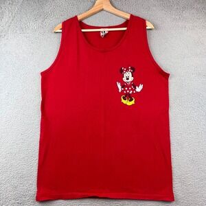 Vintage Disney Minnie Mouse Red Tank Top men's L Graphic Print Sleeveless Top